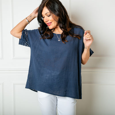 Broderie Sleeve Cotton Top